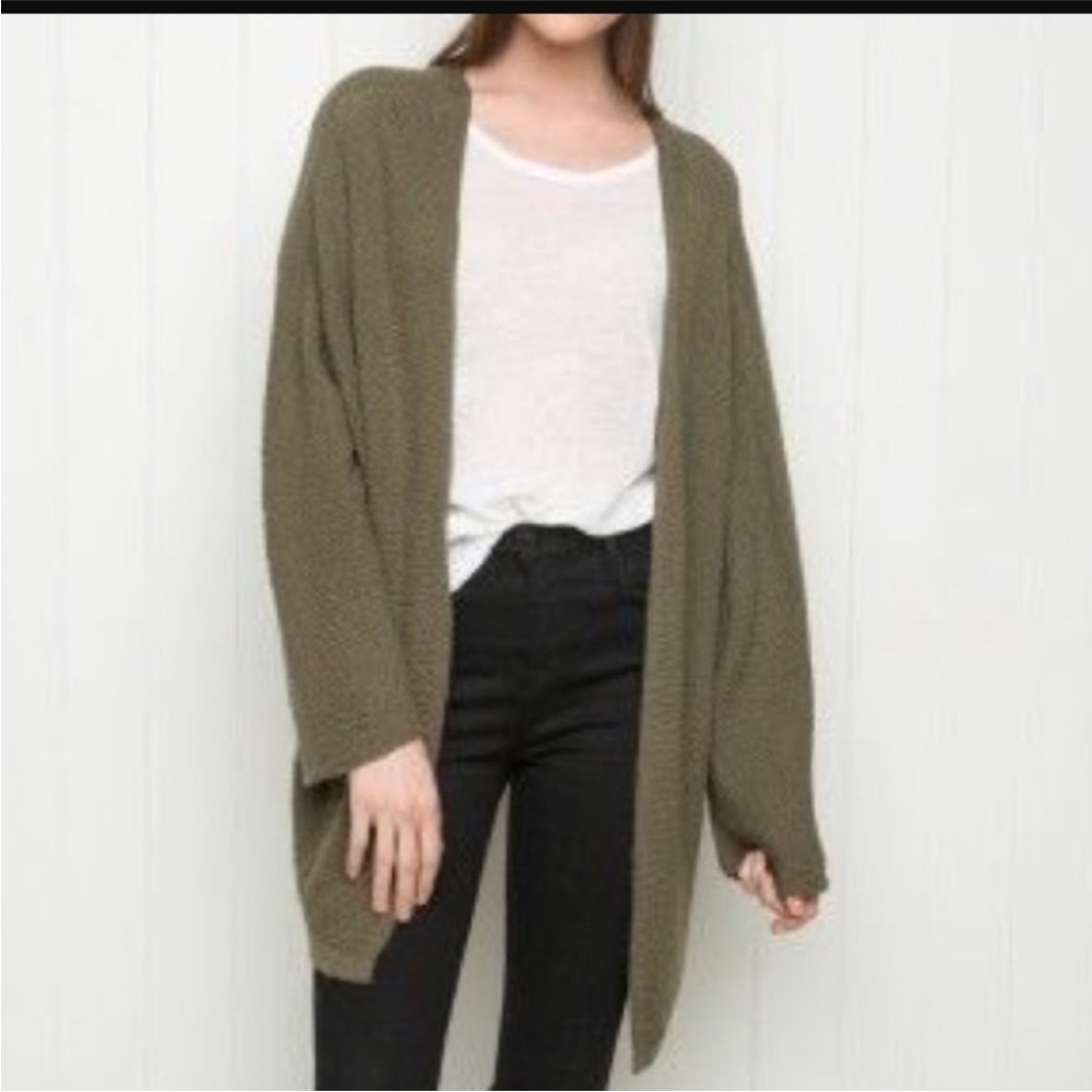 Olive Green Slouchy Cardigan Brandy Melville